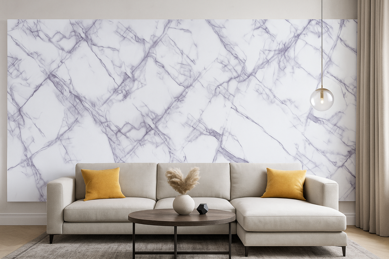 Statement wall with quartz panels | 石英石面板装饰墙